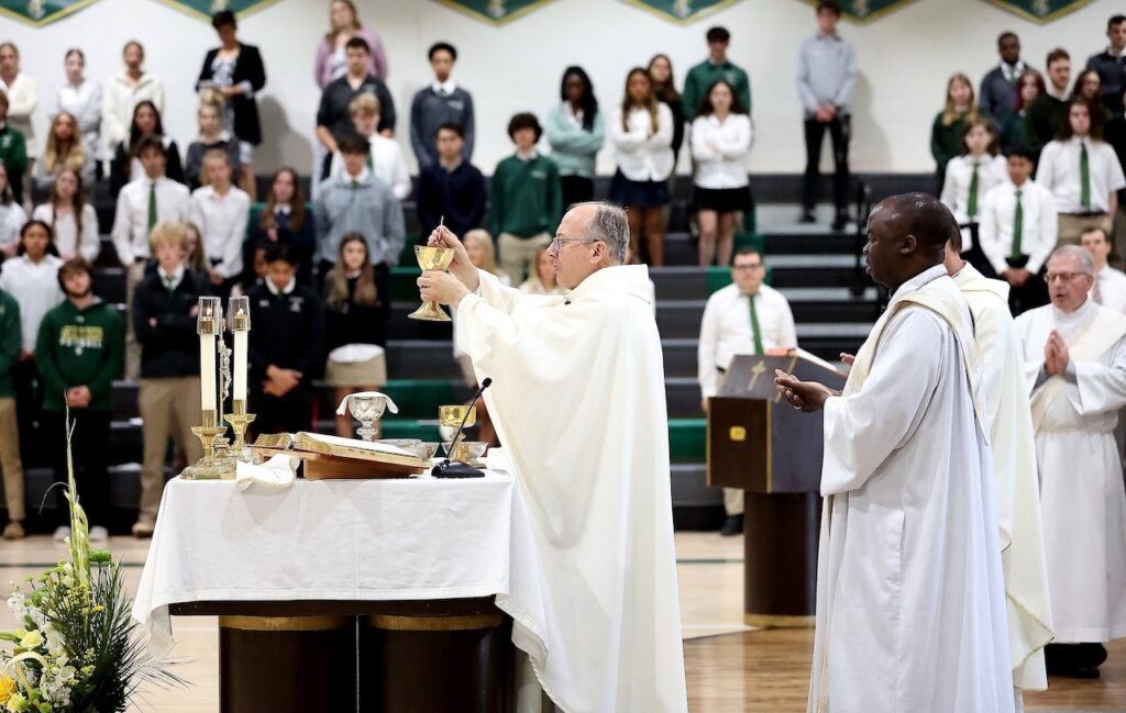 Bishop blesses athletic complex at Catholic High School