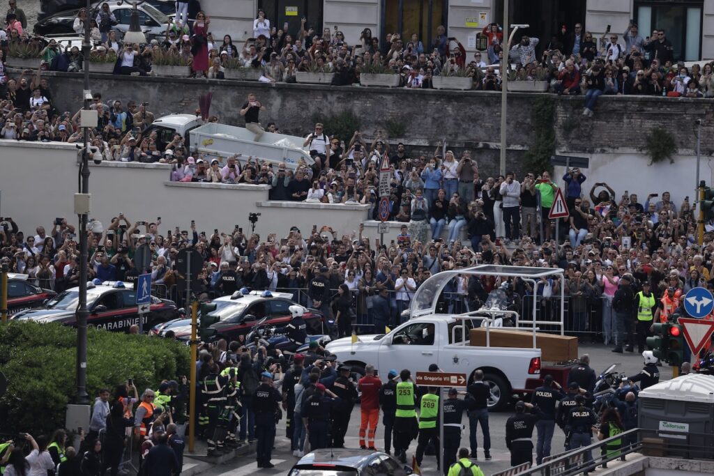 Thousands line streets of Rome to bid final farewell to Pope Francis