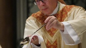 The Most Reverend Barry C. Knestout during The Chrism Mass is held at The Cathedral of the Sacred Heart in Richmond Monday, April 14, 2025.