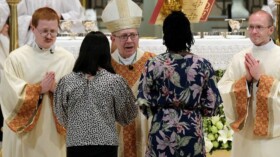 The Most Reverend Barry C. Knestout during The Chrism Mass is held at The Cathedral of the Sacred Heart in Richmond Monday, April 14, 2025.